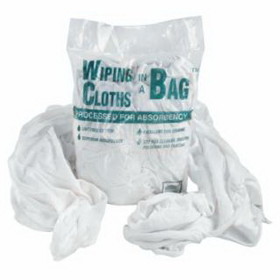 General Supply UFSN250CW01 Bag-A-Rags Reusable Wiping Cloths, Cotton, White, 1Lb Pack