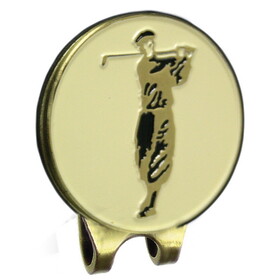 ProActive Sports Visor Clip w/Golfer Coin Antique Brass