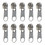 TOPTIE 100 Pcs Zipper Slider #5, Bulk Silver Plated Zipper Pull Replacement for Luggage Canvas Pouch