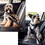 Muka Pet Seat Belt for Dogs Cats, Reflective Green Safety Belt Adjustable Dog Car Leash for Safety