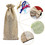 TOPTIE 12 Pcs Burlap Drawstring Bags 14 x 6 Inches for Wine Bottle Champagne 750ml, Hessian Gift Bags
