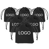 TOPTIE Custom 50 PCS Velvet Gift Wrap Bags with Drawstrings, Logo Print Jewelry Pouches for Wedding Favors