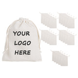 Custom 25 PCS Cotton Muslin Canvas Bags with Logo, Personalized Jewelry Bags with Drawstring, Wedding Party Favor Gift Bags