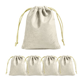 TOPTIE 50 PCS Velvet Jewelry Bags, Drawstring Gift Wrap Bags with Ultra Soft Short Plush