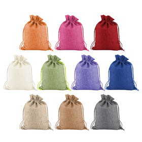 TOPTIE 50 PCS Burlap Gift Bags with 10 Colors Mixed, Sachet Bag Jewelry Pouch Bag with Drawstring