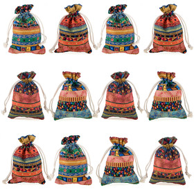 TOPTIE 24 PCS Egyptian Style Gift Bags, 4x5.5 Inches Drawstring Bags for Party Favor, Jewelry Organizer Travel
