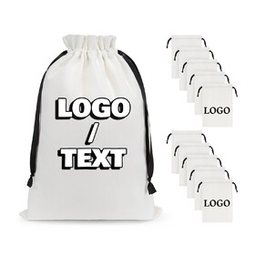TOPTIE 10 PCS Custom Large Heavy-duty Canvas Drawstring Bags Personalized Dust-proof Bag for Storage/ Travel Organizer