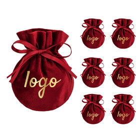 TOPTIE 20 PCS Custom Velvet Gift Wrap Bag with Round Bottom, Jewel Storage Pouch Bag with Drawstrings