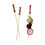 Packnwood 209BBFUJI FUJI Bamboo Pick with Natural Beads and Red Design - 4.7 in