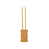 Packnwood 209BBMBOLA10B Double Prong Bamboo Skewer with Block End (Dark Brown) - 3.94in., 480 pcs/ Case