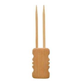 Packnwood Mbola Double Prong Bamboo Skewer With Block End