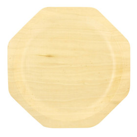 Packnwood 210BBA26 Scandinavia Octagonal Wooden Plate - 10 in, 200 pcs/ Case