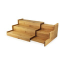 Packnwood 210BSLIDE1 3 Level Sliding Bamboo Tray - W: 9 in H: 4.75 in L: when open:19.75 in L: when close:10.5 in, 2 pcs/ Case