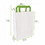 Packnwood 210CAB2518W White Takeout Bag With Green Handles - 10.2 x 6.7 x 3.1 in., 250 pcs/ Case, Price/Case