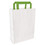 Packnwood 210CAB2518W White Takeout Bag With Green Handles - 10.2 x 6.7 x 3.1 in., 250 pcs/ Case, Price/Case