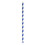 Packnwood 210CHP14BLUT Durable Blue & White Striped Cocktail Paper Straws - 5.7 Inches