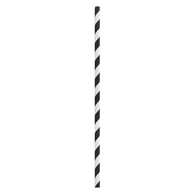 Packnwood Durable Black & White Striped Paper Straws