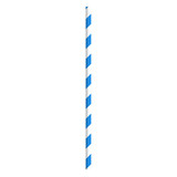Packnwood Durable Blue & White Striped Paper Straws