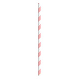 Packnwood Durable Pink & White Striped Paper Straws