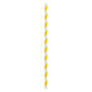 Packnwood 210CHP19Y Durable Yellow & White Striped Paper Straws - 7.75 Inches, 3000 pcs/ Case