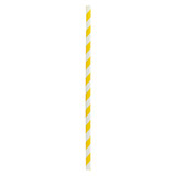Packnwood 210CHP19Y Durable Yellow & White Striped Paper Straws - 7.75 Inches, 3000 pcs/ Case