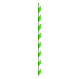 Packnwood Durable Green & White Striped Paper Straws