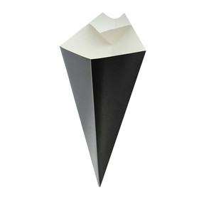 Packnwood Black Cone With Built-In Sauce Cup