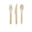 Packnwood 210COUVB3K Wooden Cutlery 3-1 kit Knife + Fork + Spoon - 6.2 in