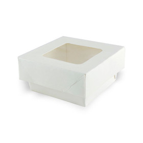 Packnwood Small Square White Kray Box With Window