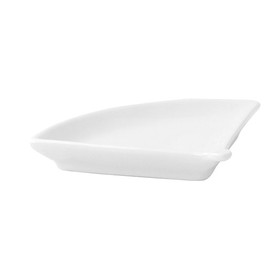 Packnwood 210MBPEVAN Mini White Porcelain Fan-Shaped Dish 3.9 x 3.1 x 0.6, 24 pcs/ Case