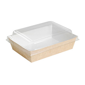 Packnwood 210PAN850 Brown Paper Salad Box 28 oz 9 in x 6.5 in x 1.5 in, 200 pcs/ Case