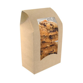 Packnwood 210WRAPX Brown Wrap/Cookie Sleeve With Window - 5.9 x 3.7  x 1.9 in., 600 pcs/ Case