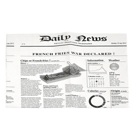 Packnwood 2CHPAPNEWSBL White Greaseproof Paper Newspaper Print - 13.8 in., 1000 pcs/ Case
