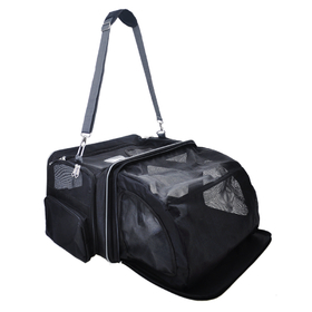 Expandable Airline Approved Pet Dog Cat Carrier Foldable Soft-Sided Travel Tote with Premium Zippers & Lanital Bedding