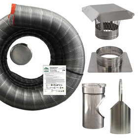 New England Chimney NC L425TK-R5 Lw 4" Idx25' Tee Kit 316-005