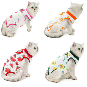 Aspire Pet Recovery Suit Breathable Four Leg Cat Surgical Coverall Post Surgery Protective Clothing Assorted Colors S to XL