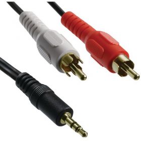 Axis 41361 Y-Adapter with 3.5mm Stereo Plug to 2 RCA Plugs, 6ft
