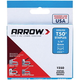 Arrow 50424 T50 Staples, 1,250 pk (1/4