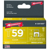 Arrow 591189 Clear T59 Insulated Staples for RG59 quad & RG6, 5/16