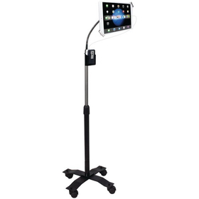 CTA Digital PAD-SCGS Compact Security Gooseneck Floor Stand with Lock &amp; Key Security System for iPad/Tablet