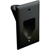 DataComm Electronics 45-0001-BK 1-Gang Recessed Cable Plate (Black)