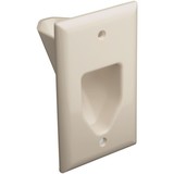 DataComm Electronics 45-0001-LA 1-Gang Recessed Cable Plate (Light Almond)