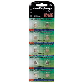 Dantona VAL-AG4-10 ValuePak Energy AG4 Silver Oxide Button Cell Batteries, 10 pk
