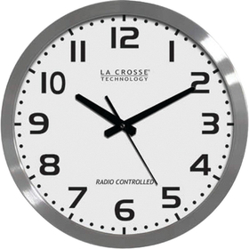 La Crosse Technology WT-3161WH 16" Brushed-Metal Atomic Wall Clock