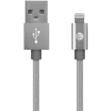 AT&T SC03B-LGT-SLV Charge & Sync Braided USB to Lightning Cable, 4ft (Silver)