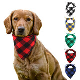 MUKA Dog Bandana Classic Plaid Scarf Pet Bib Soft Cotton Fabric Neckerchief for Dogs / Cats