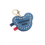 Muka Custom Leather Pet Dog ID Tag Lightweight Key Ring Charm Engraved with Personalized name and phone number