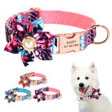 Muka Personalized Pet Collar, Anti Lost Collar, Flower Collar with Name and Phone Number for Dog / Cat