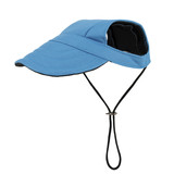 Muka Outdoor Dog Baseball Cap, Pure Color Adjustable Drawstring Blank Pet Hat with Ear Holes
