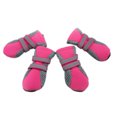 GOGO 4Pcs Soft Sole Nonslip Adjustable Mesh Boots, Dog Boots with 2 Long Reflective Fastening Straps